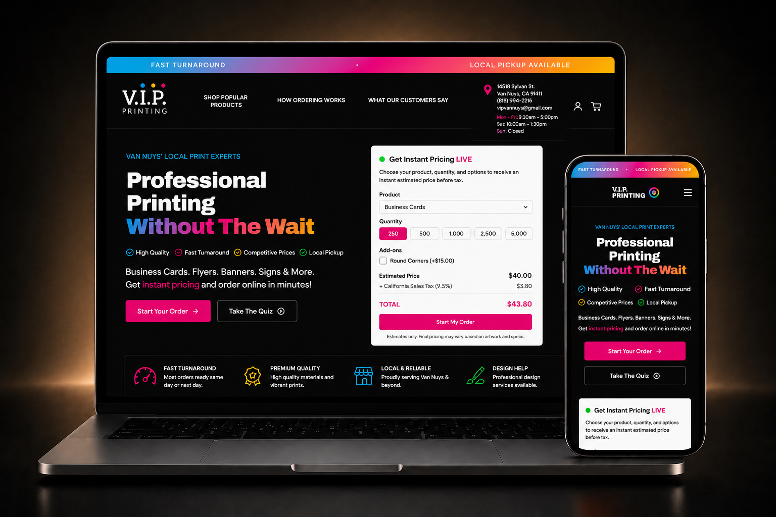 V.I.P. Printing website